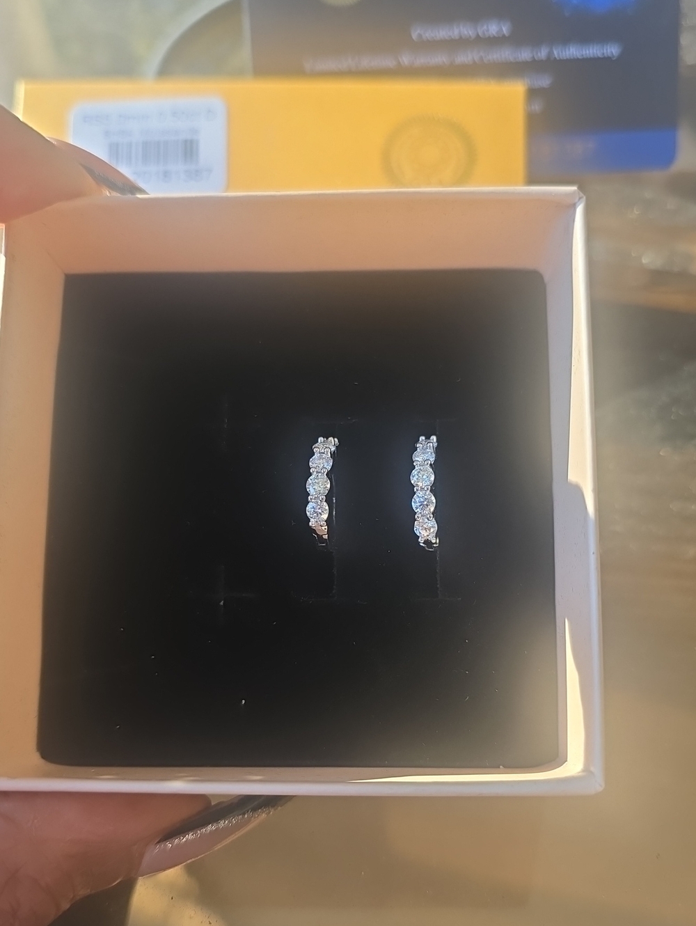 925Silver Crystal Hoop Earrings - Elegant Sparkle